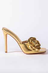 AZALEA WANG NICE GIRL STILETTO SANDAL IN GOLD