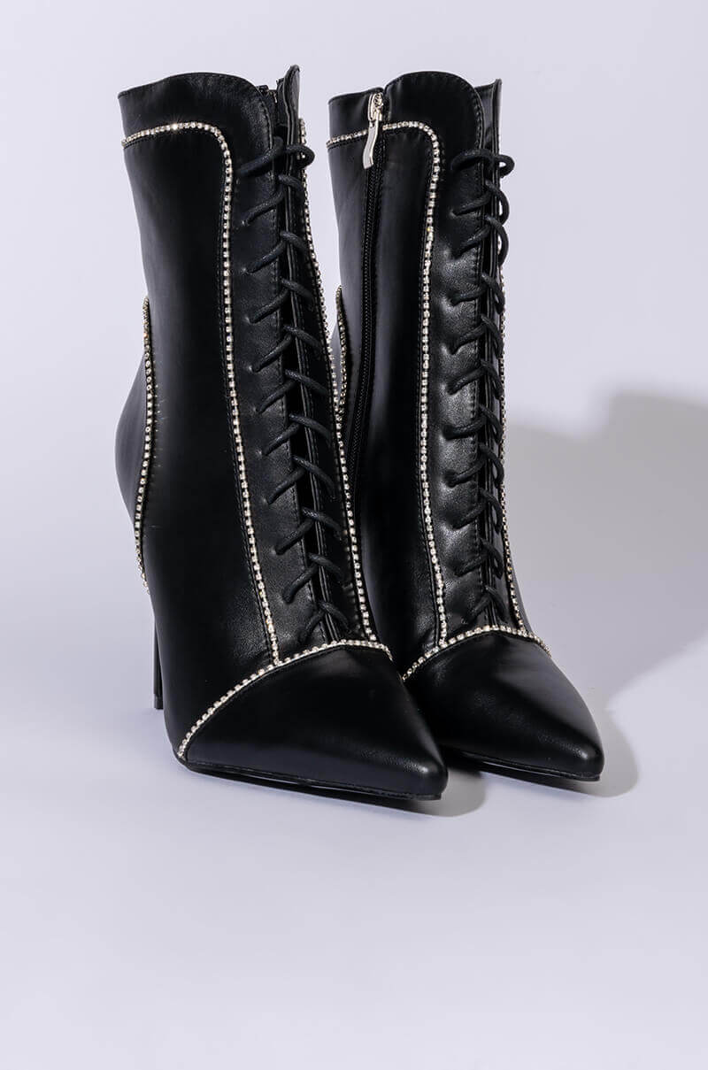 AZALEA WANG NIGHTS IN VEGAS STILETTO BOOTIE IN BLACK