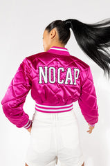 NO CAP CROPPED SATIN BOMBER