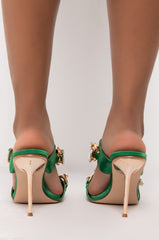 AZALEA WANG NO MORE LIES STILETTO SANDAL IN GREEN