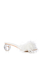 AZALEA WANG DEIDRE WHITE NOVELTY HEEL SANDAL
