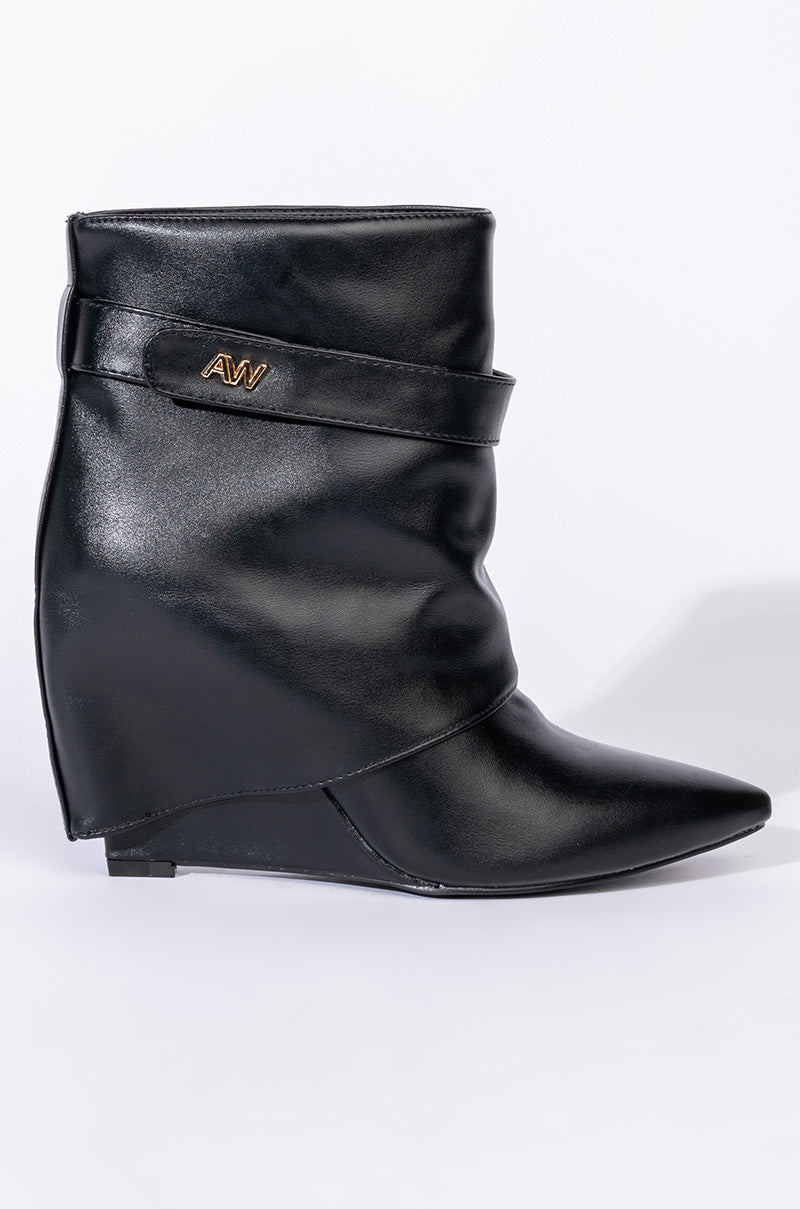 AZALEA WANG OFF THE GRID WEDGE BOOTIE IN BLACK