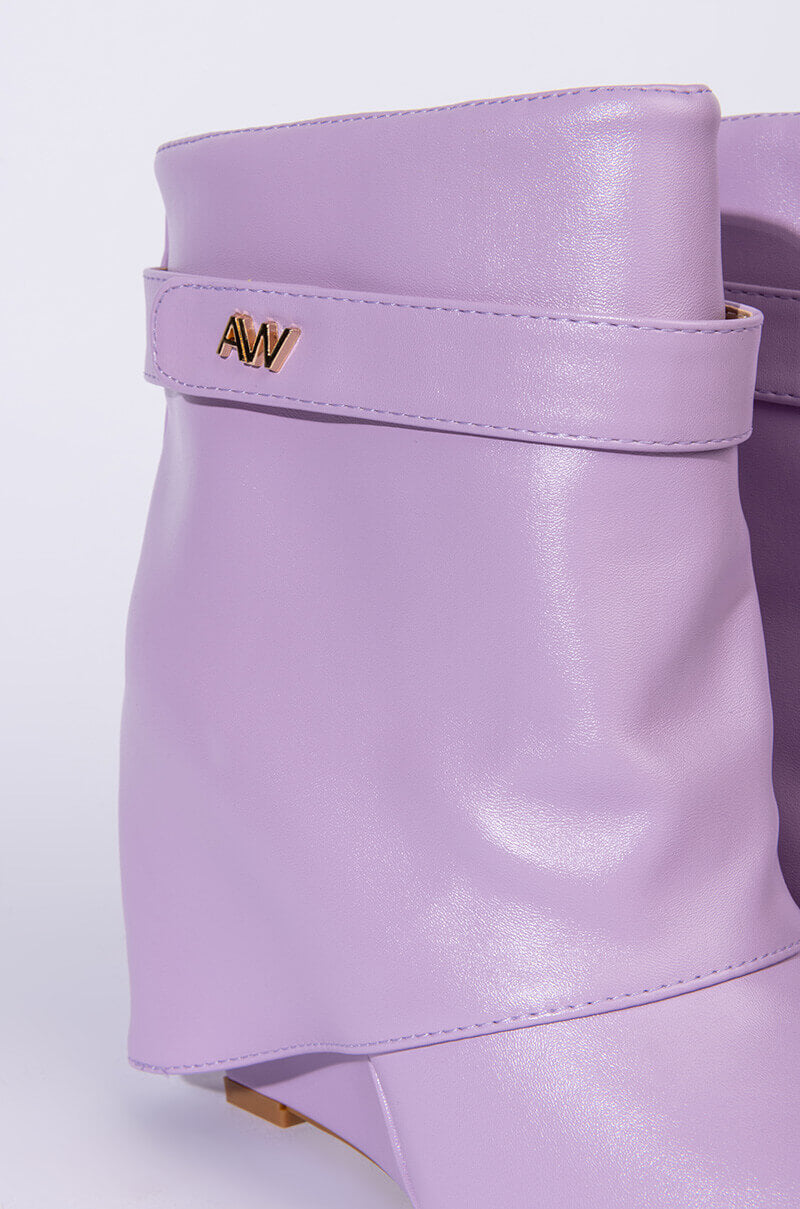 AZALEA WANG OFF THE GRID WEDGE BOOTIE IN PURPLE