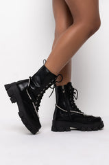 AZALEA WANG ON THE MOVE FLATFORM BOOTIE IN BLACK