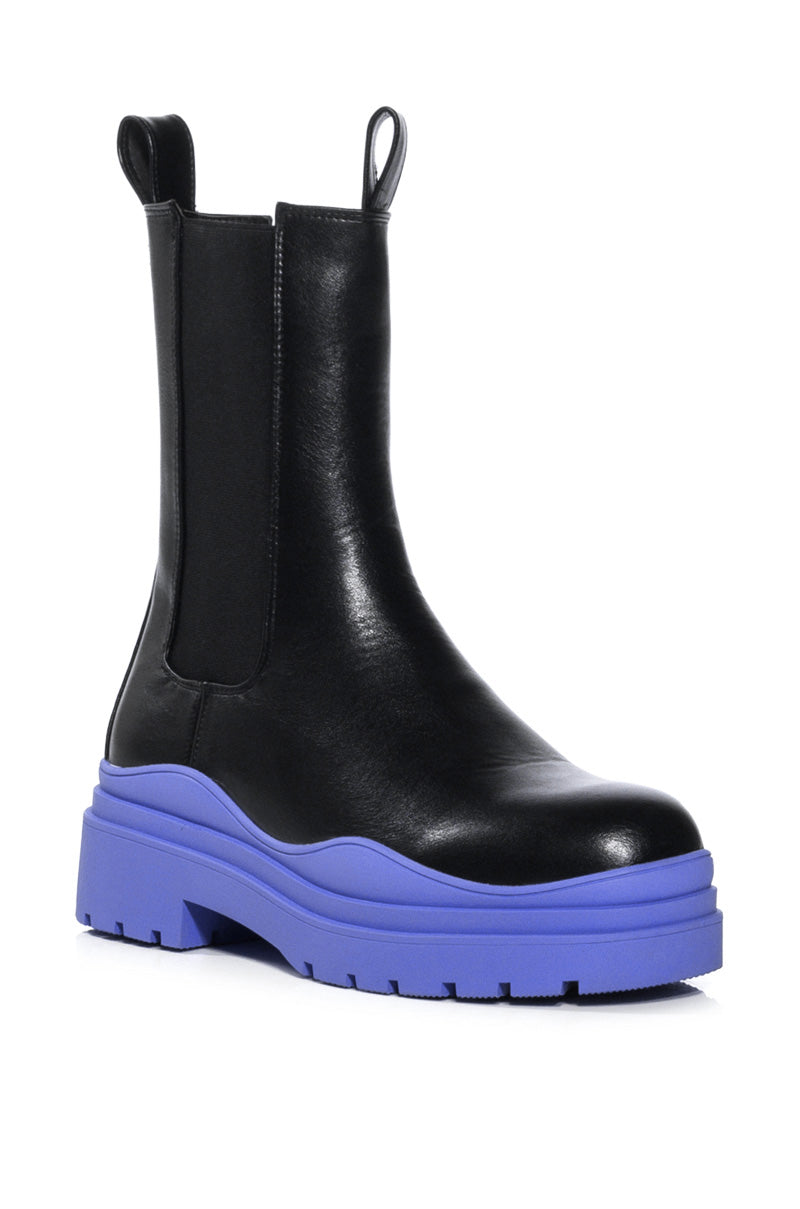 AZALEA WANG ONLY IN MY DREAMS FLATFORM BOOTIE IN PERIWINKLE