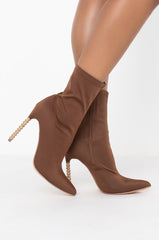 AZALEA WANG ONLY ONE FOR YOU STILETTO BOOTIE IN BROWN