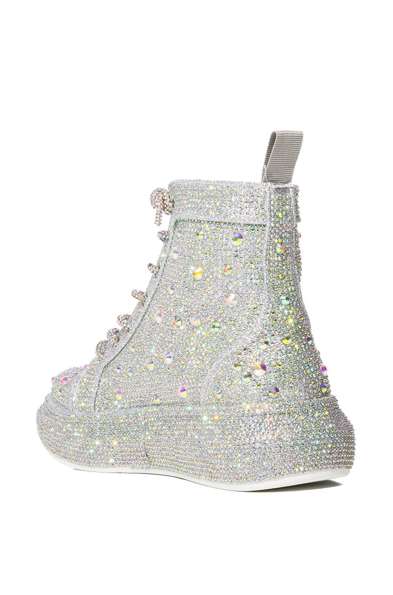AZALEA WANG OTIS EMBELLISHED HIGH TOP IN SILVER