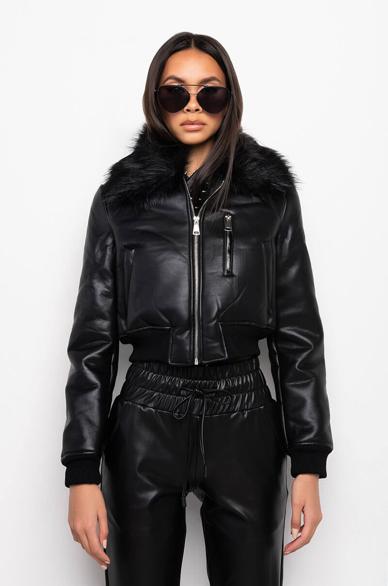 AZALEA WANG PARK CITY BONDED BOMBER JACKET