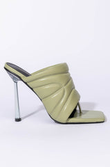 AZALEA WANG PENTHOUSE PARTY STILETTO SANDAL IN KHAKI