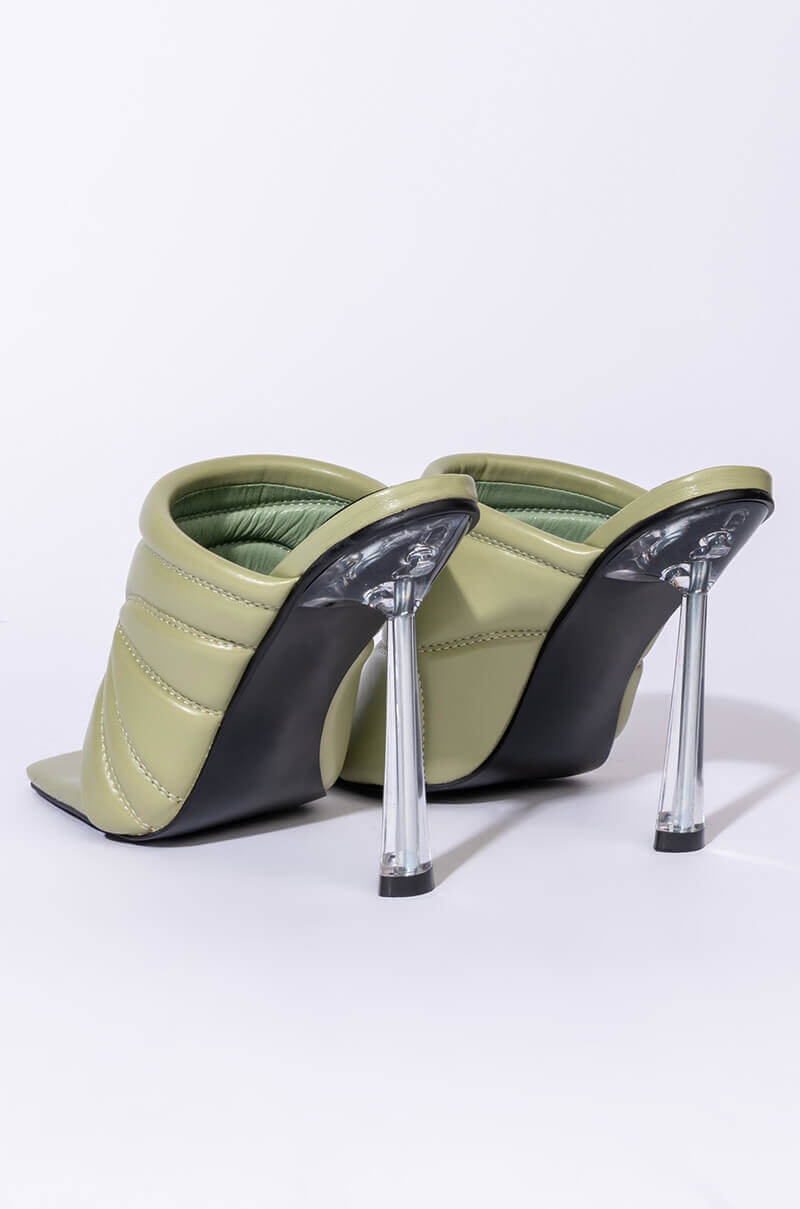 AZALEA WANG PENTHOUSE PARTY STILETTO SANDAL IN KHAKI
