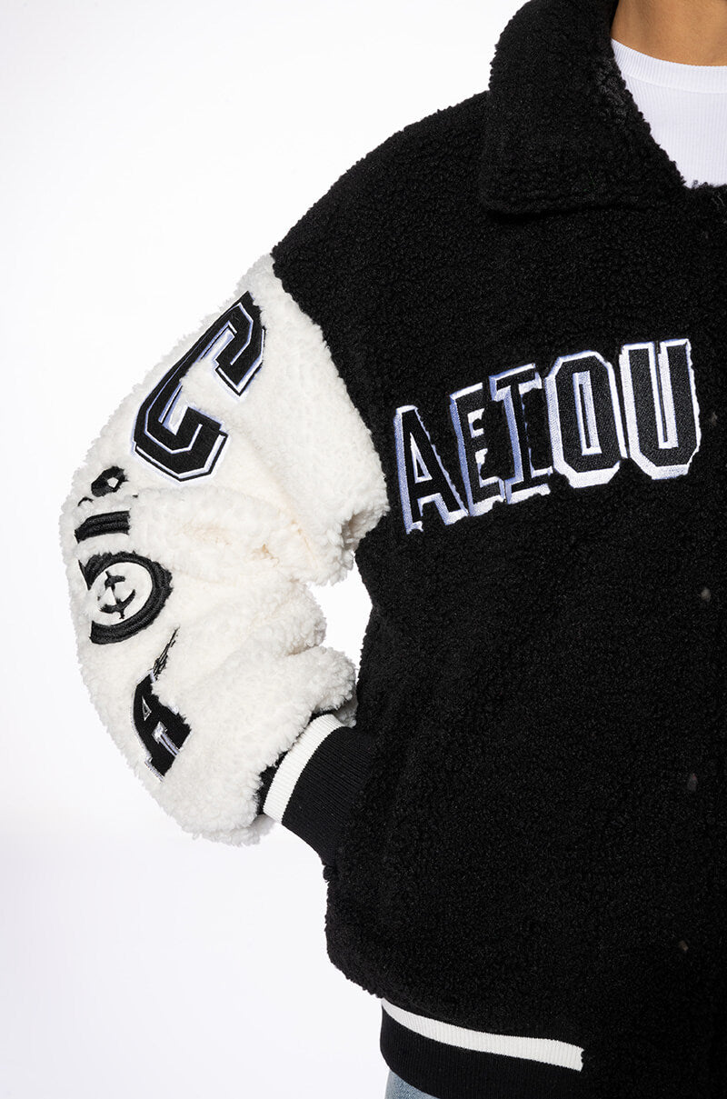 SOLO BEAR TEDDY VARSITY JACKET