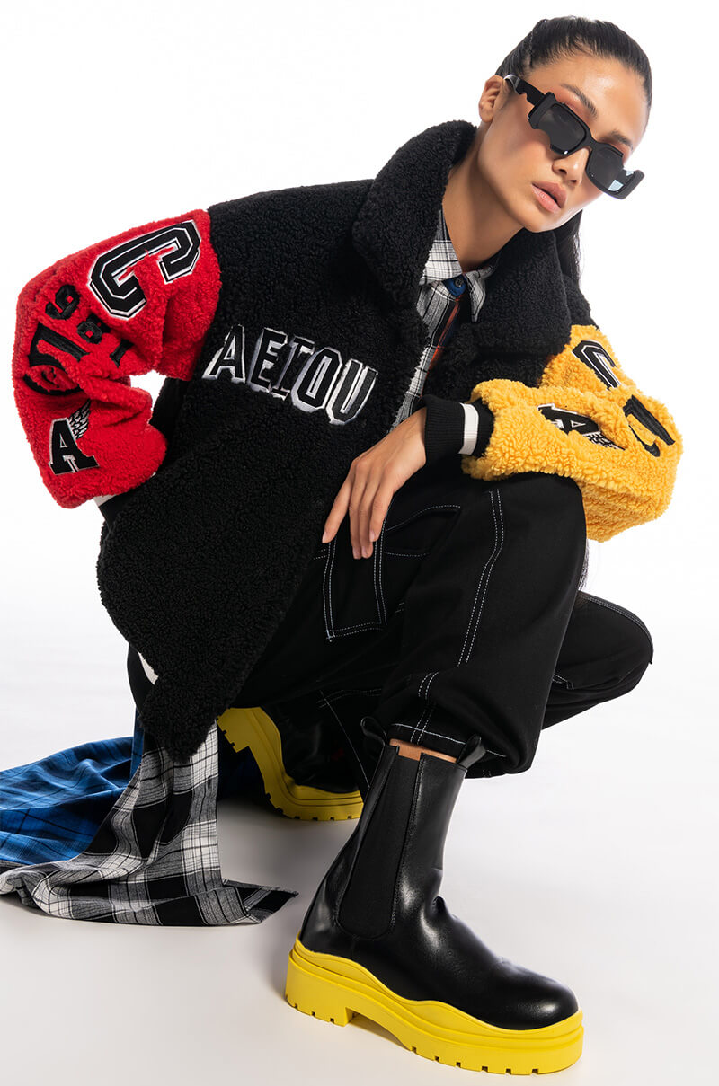 SOLO BEAR TEDDY VARSITY JACKET