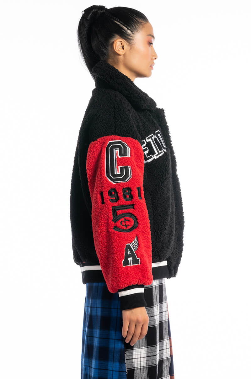 SOLO BEAR TEDDY VARSITY JACKET