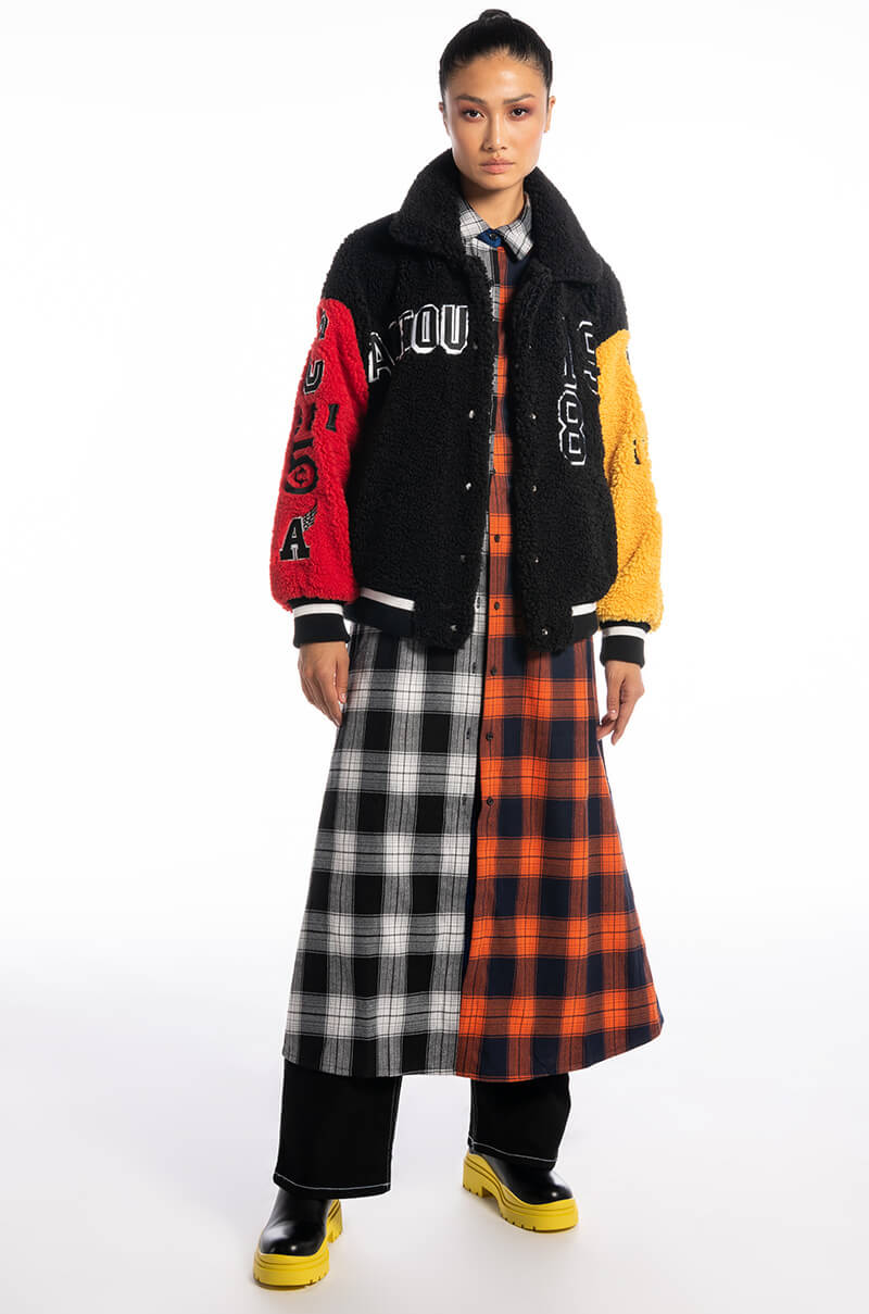 SOLO BEAR TEDDY VARSITY JACKET