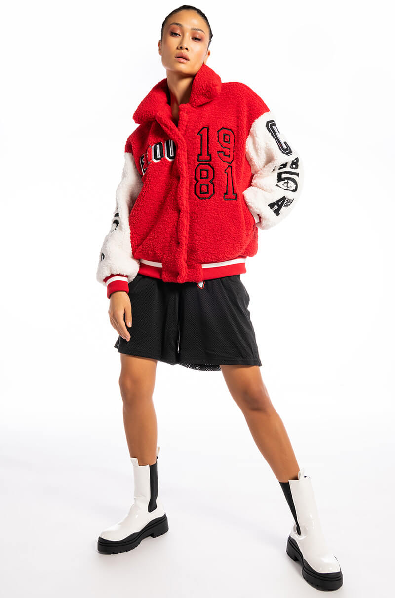 SOLO BEAR TEDDY VARSITY JACKET
