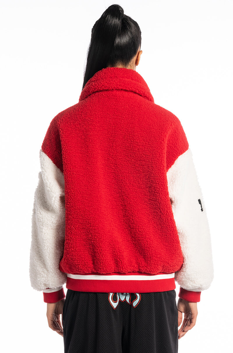SOLO BEAR TEDDY VARSITY JACKET