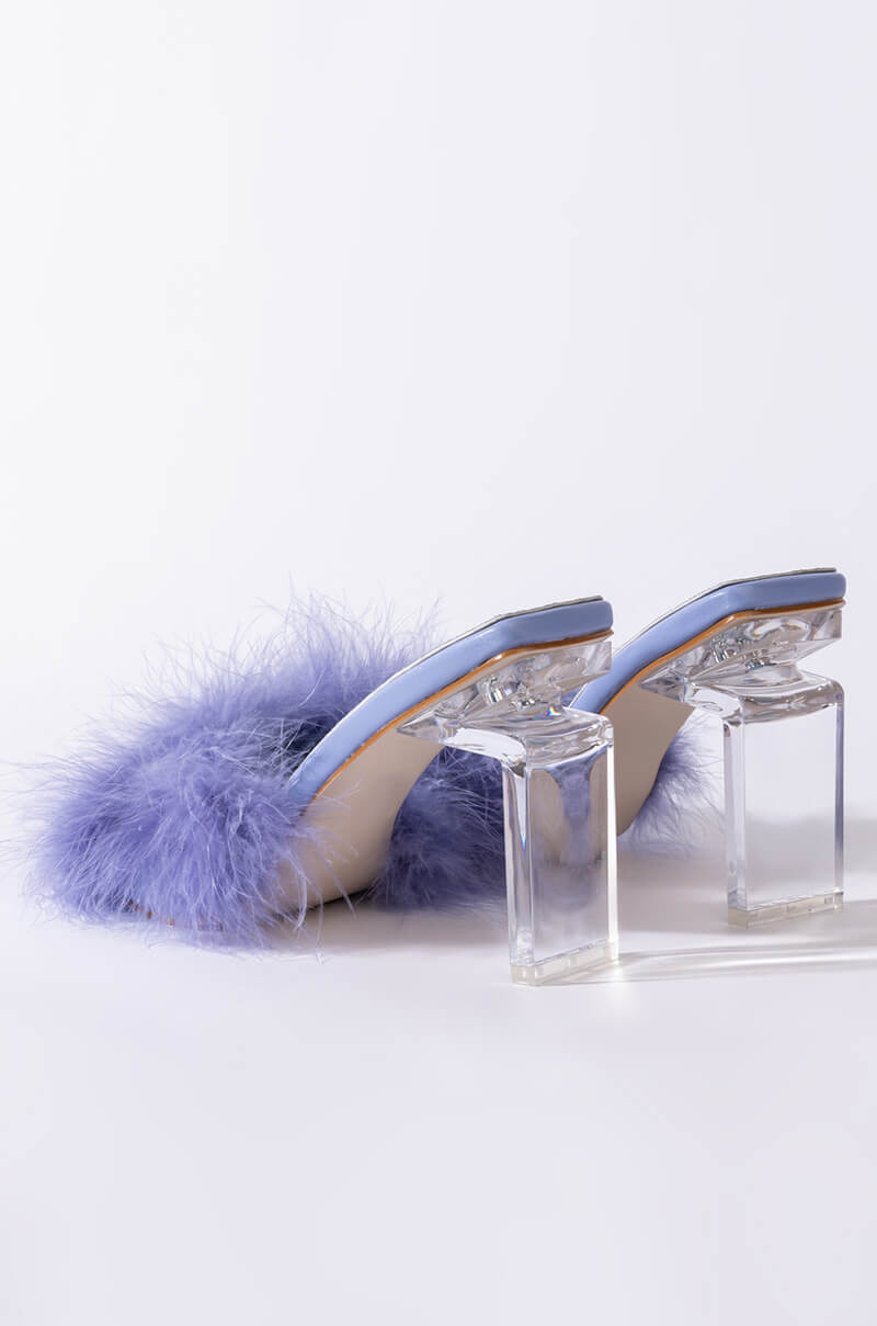 AZALEA WANG PILLOW TALK CHUNKY SANDAL IN PERIWINKLE
