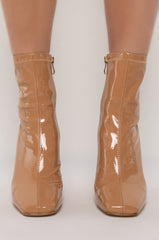 AZALEA WANG PULL ON MY HEART STRINGS STILETTO BOOTIE IN NUDE