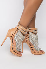 AZALEA WANG PUSH YOUR LUCK STILETTO SANDAL IN NUDE