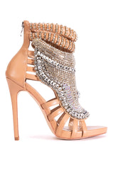 AZALEA WANG PUSH YOUR LUCK STILETTO SANDAL IN NUDE