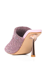 AZALEA WANG RAIN RHINESTONE EMBELLISHED MULE IN PINK