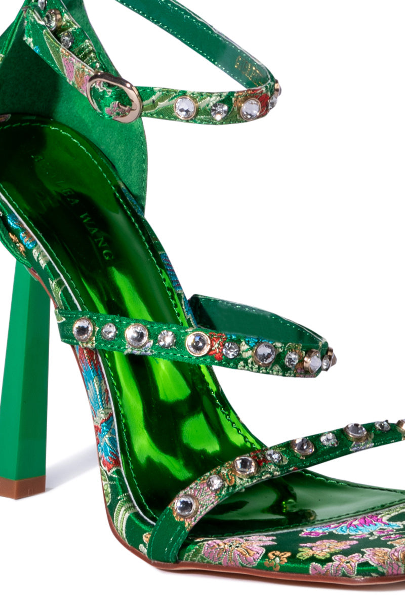 AZALEA WANG GABRIELLA STILETTO SANDAL IN GREEN
