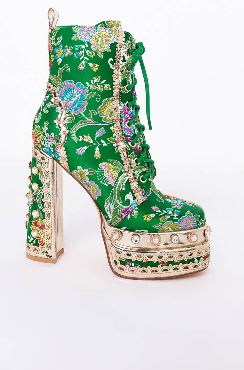 AZALEA WANG RICHIE RICH CHUNKY BOOTIE IN GREEN