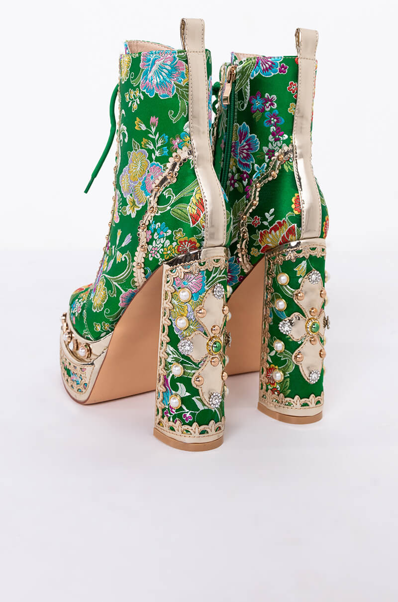 AZALEA WANG RICHIE RICH CHUNKY BOOTIE IN GREEN