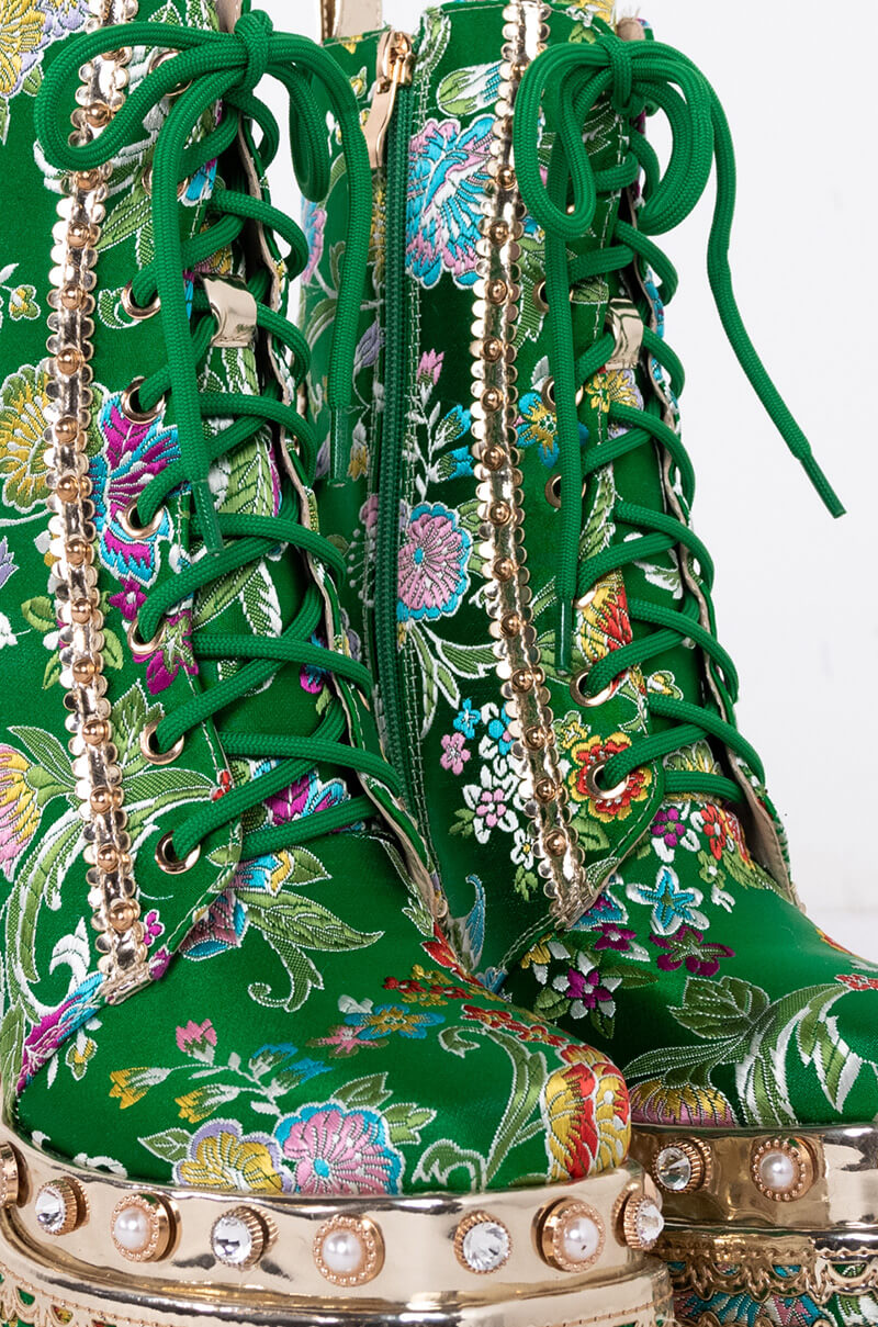 AZALEA WANG RICHIE RICH CHUNKY BOOTIE IN GREEN