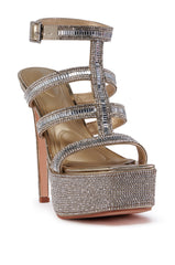 AZALEA WANG ROANOKE GOLD RHINESTONE HEEL