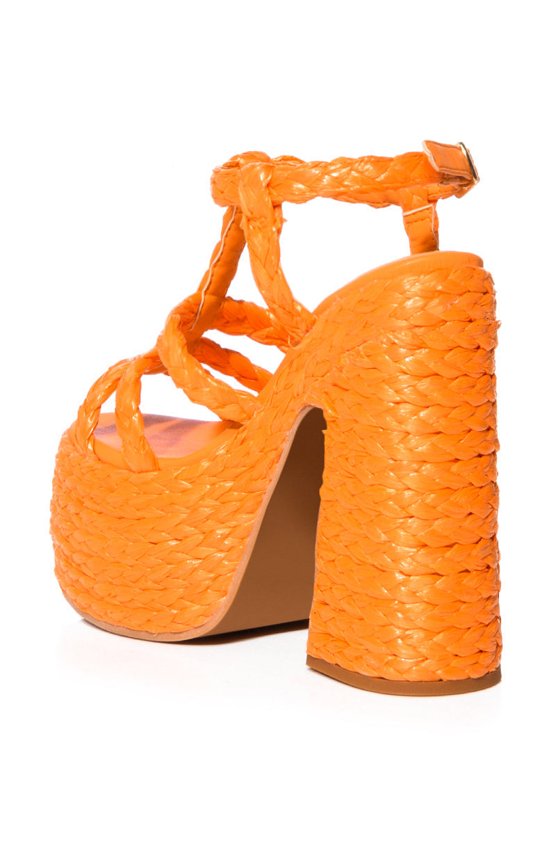 AZALEA WANG RONNIE CHUNKY GLADIATOR SANDAL IN ORANGE