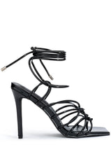 AZALEA WANG STRAPPY BLACK PATENT SANDAL