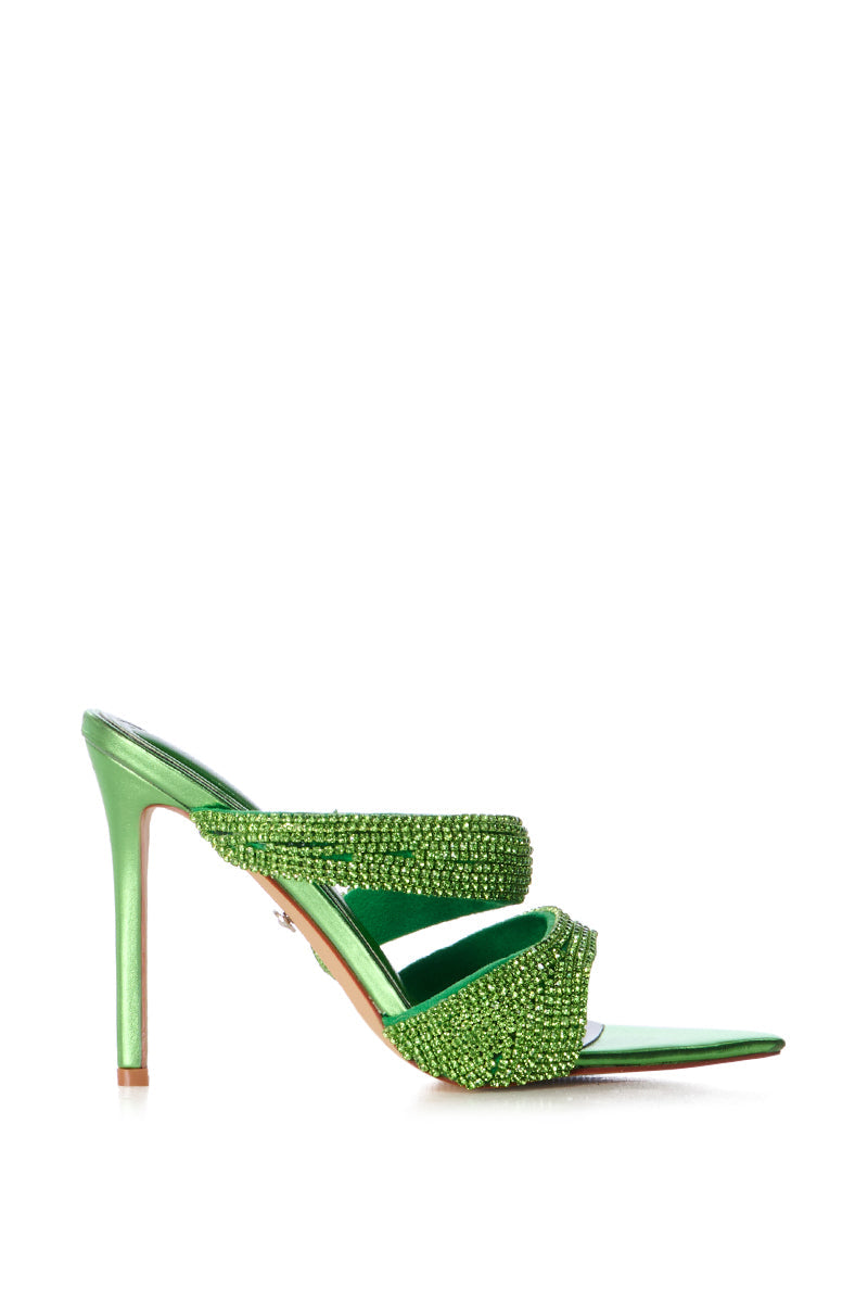 AZALEA WANG SEGIO GREEN EMBELLISHED SANDAL