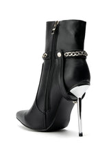 AZALEA WANG SELENE HARNESS STILETTO BOOTIE IN BLACK