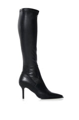 AZALEA WANG SHULI BLACK KITTEN HEEL BOOT