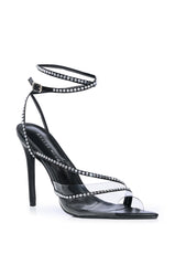 AZALEA WANG SITKA EMBELLISHED STILETTO SNADAL IN BLACK