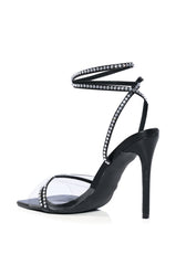 AZALEA WANG SITKA EMBELLISHED STILETTO SNADAL IN BLACK