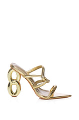 AZALEA WANG YAMKA GOLD CHAIN LINK NOVELTY SANDAL