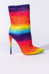 AZALEA WANG SPARKLE LIKE THAT STILETTO BOOTIE IN RAINBOW