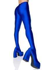 AZALEA WANG HEYHEY CHUNKY BOOT PANT IN BLUE
