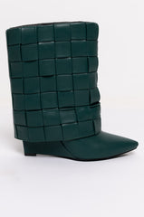 AZALEA WANG STUCK ON YOU WEDGE BOOTIE IN GREEN