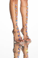 AZALEA WANG SUGAR AND SPICE STILETTO SANDAL IN HOLOGRAM