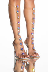AZALEA WANG SUGAR AND SPICE STILETTO SANDAL IN HOLOGRAM