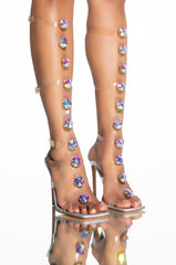 AZALEA WANG SUGAR AND SPICE STILETTO SANDAL IN HOLOGRAM
