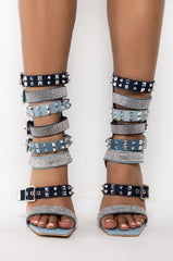 AZALEA WANG SWEET THEN SOUR STILETTO SANDAL IN DENIM