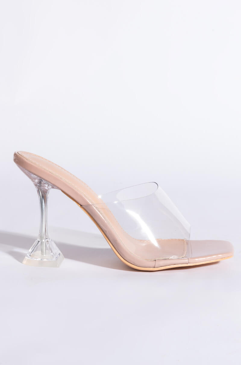 AZALEA WANG TAKE ME OUT TO DINNER FIRST PYRAMID SANDAL IN NUDE