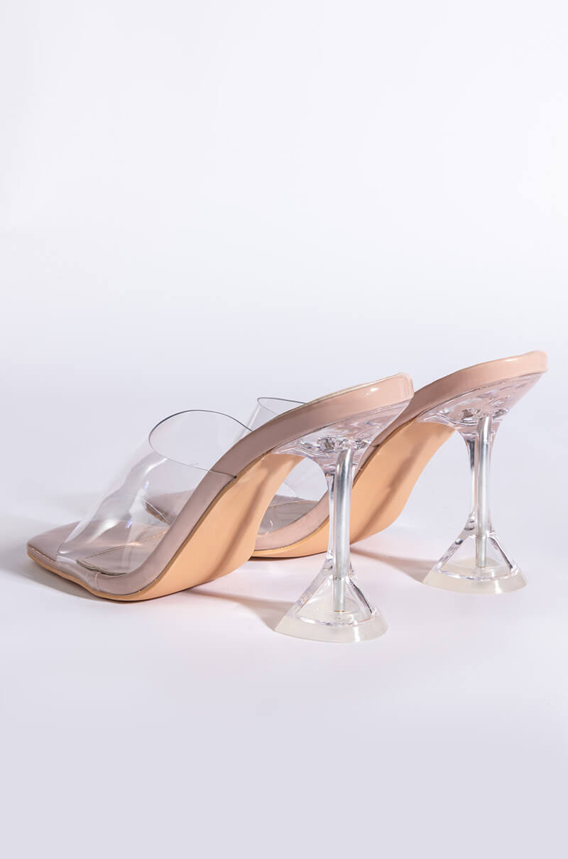 AZALEA WANG TAKE ME OUT TO DINNER FIRST PYRAMID SANDAL IN NUDE