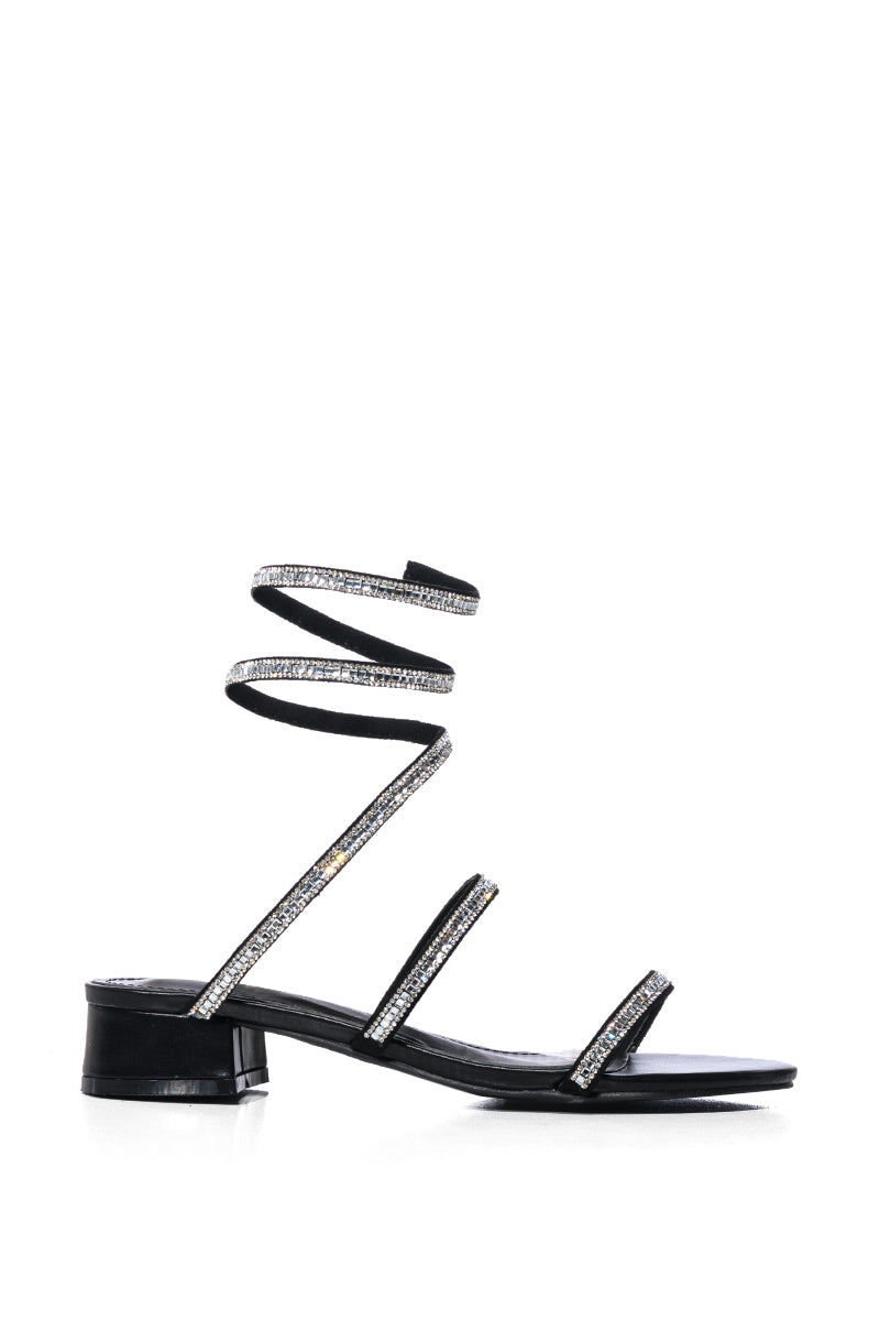 AZALEA WANG TALIRA BLACK COIL FLAT SANDAL