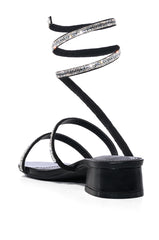 AZALEA WANG TALIRA BLACK COIL FLAT SANDAL