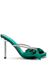 AZALEA WANG TATUM BOW SANDAL IN GREEN